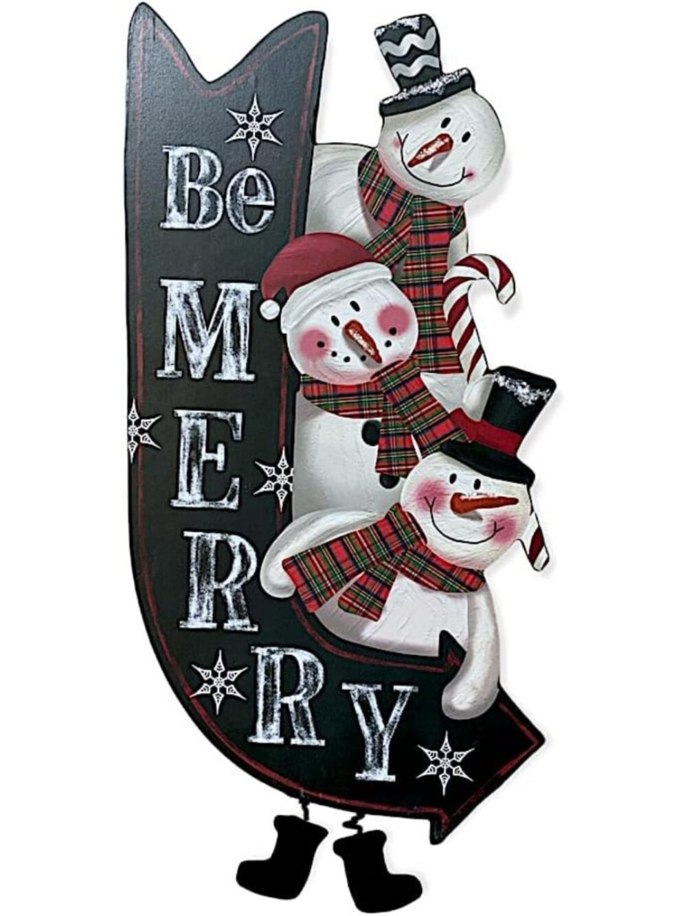 Charming Wooden Snowman Sign for Christmas Holiday Decor - Indoor/Outdoor
